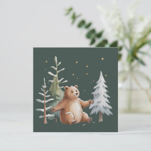 Süßer Winter Schnee Bär Whimsical Woodland Winter Einladung