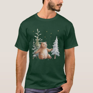 Süßer Winter Schnee Bär Whimsical Woodland Winter  T-Shirt