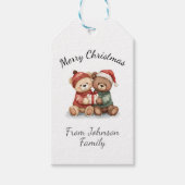 Süßer Winter-Teddybär-Weihnachtsgeschenkanhänger Geschenkanhänger (Vorderseite)