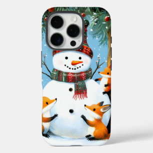 Süßer Winter-Wald-Schneemann-Füchse iPhone 16 Pro Hülle