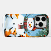 Süßer Winter-Wald-Schneemann-Füchse Case-Mate iPhone Hülle (Rückseite (Horizontal))