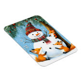 Süßer Winter-Wald-Schneemann-Füchse Magnet (Rechte Seite)