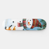 Süßer Winter-Wald-Schneemann-Füchse Skateboard (Horizontal)