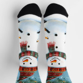 Süßer Winter-Wald-Schneemann-Füchse Socken (Oben)