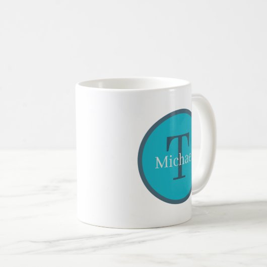 Süßer Winterbär mit Monogramm  Kaffeetasse (VorderseiteRechts)