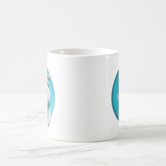 Süßer Winterbär mit Monogramm  Kaffeetasse (Mittel)