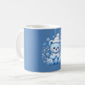 Süßer Winterblauer Teddybär Kaffeetasse (Vorderseite Links)
