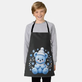 Süßer Winterblauer Teddybär Schürze (Getragen)