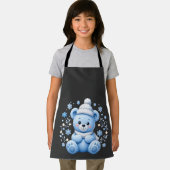 Süßer Winterblauer Teddybär Schürze (Insitu)
