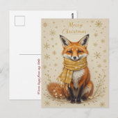 Süßer Winterfuchsschal Weihnachten  Postkarte (Vorne/Hinten)