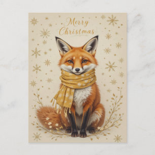 Süßer Winterfuchsschal Weihnachten Postkarte