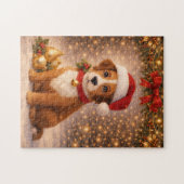 Süßer Winterhund Puzzle (Horizontal)
