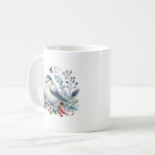 Süßer Wintervogel mit Monogramm Kaffeetasse (Vorderseite Links)