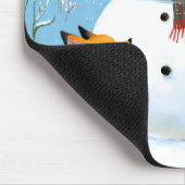Süßer Winterwald-Schneemann-Füchse Mousepad (Ecke)