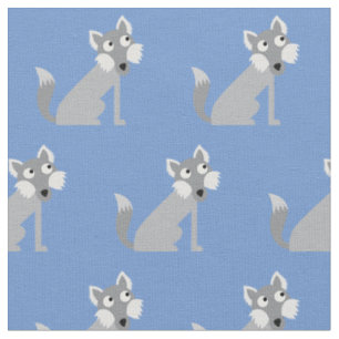 Süßer Wolf Wölfe Kind Baby Kinderzimmer Blau Stoff