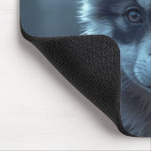 Süßer Wolfbaby im Mondlicht Mousepad (Ecke)