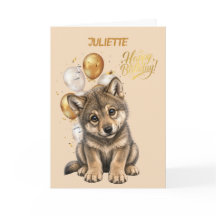 Süßer Wolfswelpe, Geburtstagskarte