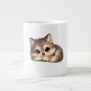 Süßer Wolfswelpe mit funkelnden Augen und Charme Jumbo-Tasse