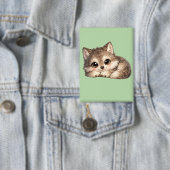 Süßer Wolfswelpe mit großen Augen entspannt sich W Button (Insitu)
