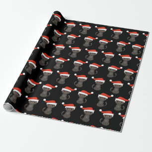 Süßer wütender schwarzer Kater lustiges Weihnachte Geschenkpapier