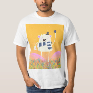 Süßer Yeti mit einer schönen heißen Tasse Tee