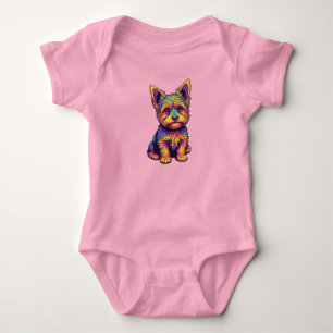 Süßer Yorkie Baby Strampler