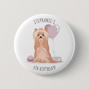Süßer Yorkshire Terrier Geburtstag Button