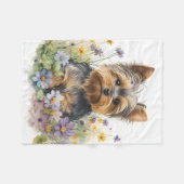Süßer Yorkshire Terrier Welpe Fleecedecke (Vorderseite (Horizontal))