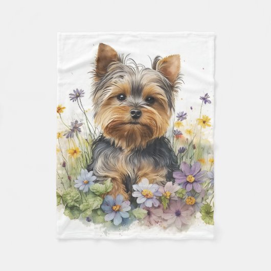 Süßer Yorkshire Terrier Welpe Fleecedecke (Vorderseite)