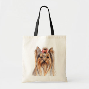 Süßer Yorkshire Terrier Welpe Wasserfarbe Yorkie Tragetasche