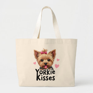 Süßer Yorkshire Terrier Yorkie Kuss Welpen Hunde L Jumbo Stoffbeutel