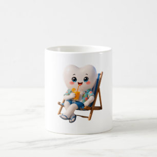 Süßer Zahn entspannt auf Strand-Kaffeetasse   Lust Kaffeetasse