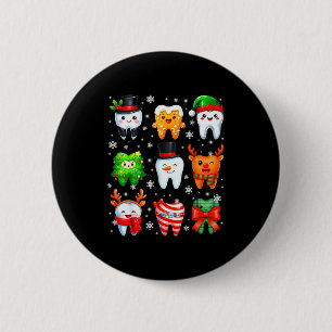 Süßer Zahnschneemann Weihnachten Xmas Männer Fraue Button