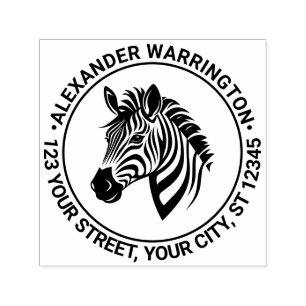 Süßer Zebrakopf-Name Rücksendeadresse Permastempel