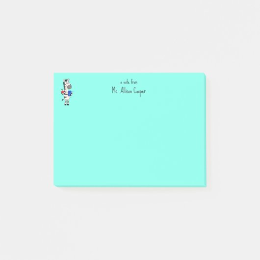 Süßer Zebralehrer Post-it Klebezettel (Vorderseite)
