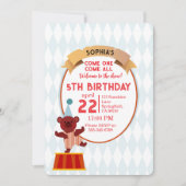 Süßer Zirkusbär Geburtstag Einladung (Vorderseite)