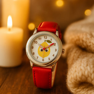 Süßer Zitronen-Charakter mit Google-Augen  Armbanduhr