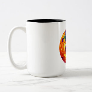 Süßer Zombie-Astronaut Kürbis Planet Halloween Zweifarbige Tasse
