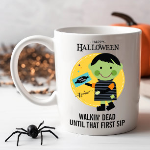 Süßer Zombie mit Süßigkeiten Anpassbares Halloween Kaffeetasse