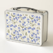 Süßerbse Blau und Sahne Metall Brotdose (Rückseite)