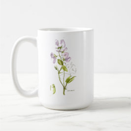 Süßerbse lila Blume und Sprichwort Kaffeetasse