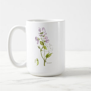 Süßerbse lila Blume und Sprichwort Kaffeetasse