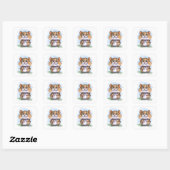 SüßerFluffiger Hamster Cartoon Quadratischer Aufkleber (Blatt)