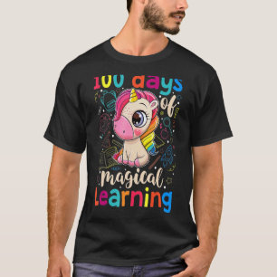 Süßes 100 Tage Schulanfängerin-Einhorn-Mädchen-Leh T-Shirt