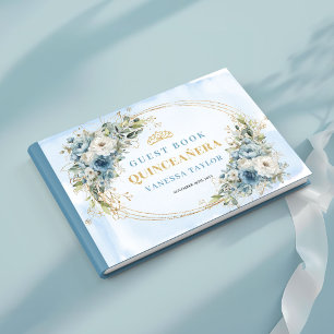 Süßes 15 Boho Blau Gold Grün Gästebuch