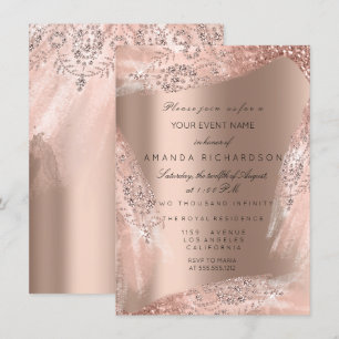Süßes 16. Brautkleid Roségold Glänzend Einladung