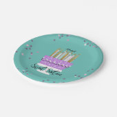 Süßes 16 Kerzen und Kuchenpapierplatte Pappteller (Schrägansicht)