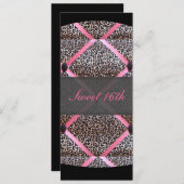 Süßes 16. Lesezeichen Einladung (Vorne/Hinten)