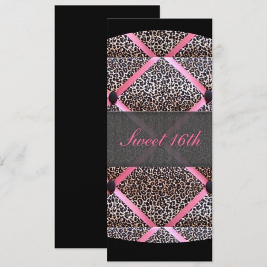 Süßes 16. Lesezeichen Einladung (Vorne/Hinten)