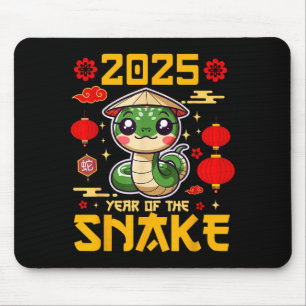 Süßes 2025 Jahr der Schlange Frohes Chinesisches N Mousepad